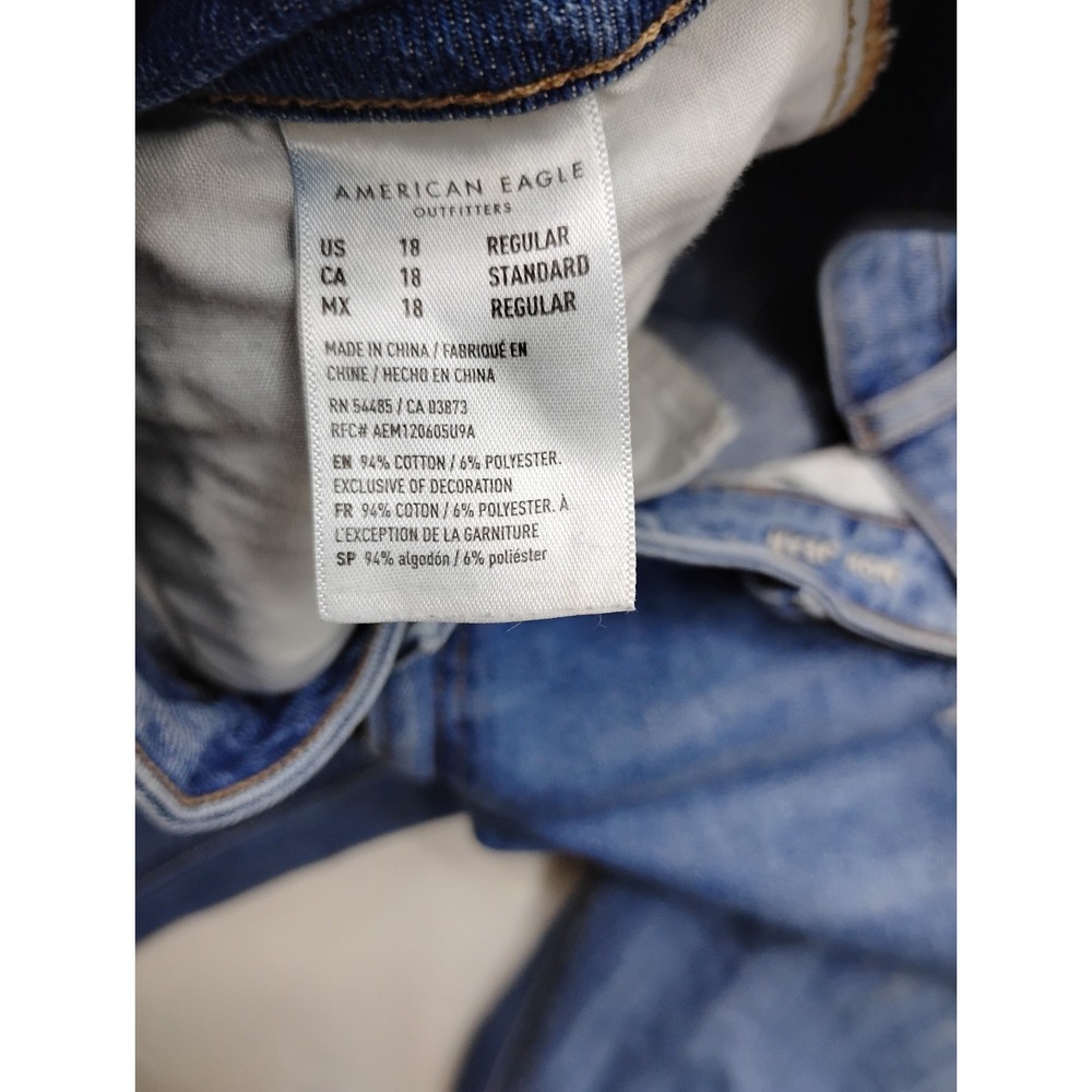 American Eagle Mom Jean Next Level Stretch Womens 18 Blue Denim High Rise 38x28 - Picture 8 of 12